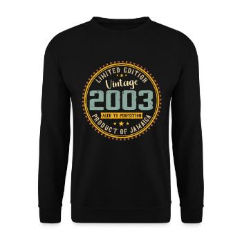 Vintage 2003 Cadeau D’anniversaire 2003 - Sweat-shirt Unisexe - noir - Devant - Alina (178cm) & Michal (187cm)