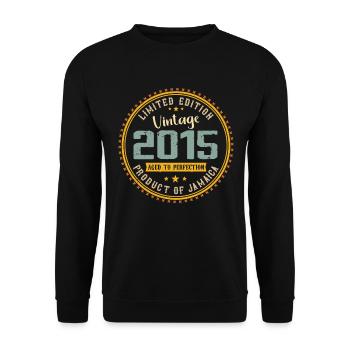Vintage 2015 Birthday Gift 2015 - Unisex Sweatshirt - black - Front - Alina (178cm) & Michal (187cm)