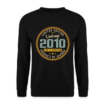 Vintage 2010 Birthday Gift 2010 - Unisex Sweatshirt - black - Front - Alina (178cm) & Michal (187cm)