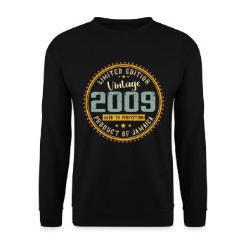 Vintage 2009 Birthday Gift 2009 - Unisex Sweatshirt - black - Front - Alina (178cm) & Michal (187cm)