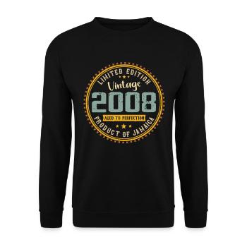 Vintage 2008 Birthday Gift 2008 - Unisex Sweatshirt - black - Front - Alina (178cm) & Michal (187cm)