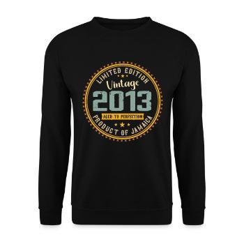 Vintage 2013 Birthday Gift 2013 - Unisex Sweatshirt - black - Front - Alina (178cm) & Michal (187cm)