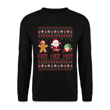 Drôle Laid Noël - Sweat-shirt Unisexe - noir - Devant - Alina (178cm) & Michal (187cm)