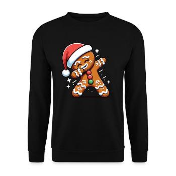 Dabbing Weihnachts Lebkuchen Dab Weihnachten - Unisex Pullover - Schwarz - Vorne - Alina (178cm) & Michal (187cm)