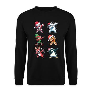 Dabbing Christmas Figurines Dab Christmas - Unisex Sweatshirt - black - Front - Alina (178cm) & Michal (187cm)