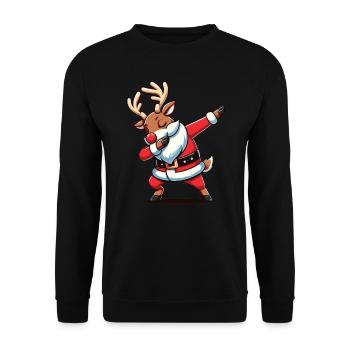 Dabbing Weihnachts Rentier Dab Weihnachten - Unisex Pullover - Schwarz - Vorne - Alina (178cm) & Michal (187cm)