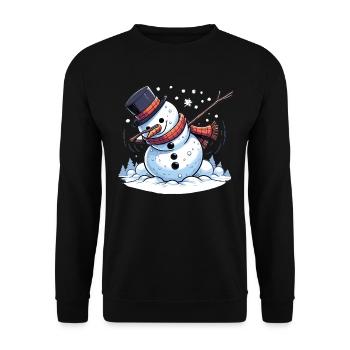 Dabbing Weihnachts Schneemann Dab Weihnachten - Unisex Pullover - Schwarz - Vorne - Alina (178cm) & Michal (187cm)