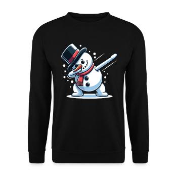 Dabbing Weihnachts Schneemann Dab Weihnachten - Unisex Pullover - Schwarz - Vorne - Alina (178cm) & Michal (187cm)