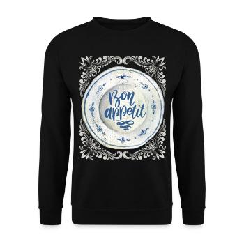Cook and Cook, Saying Antique Plate Typography - Unisex Sweatshirt - black - Front - Alina (178cm) & Michal (187cm)