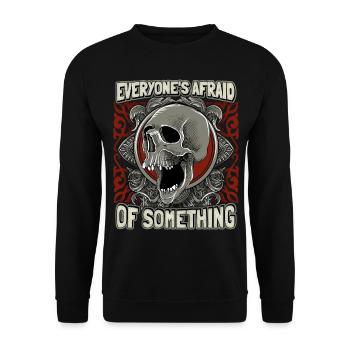 Totenkopf, Vintage Skull, Angst lustiger Spruch - Unisex Pullover - Schwarz - Vorne - Alina (178cm) & Michal (187cm)