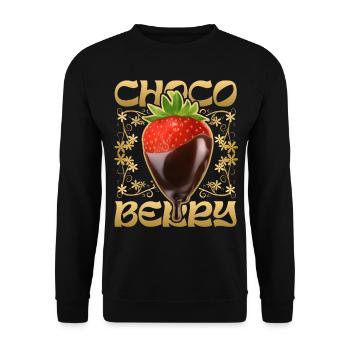 Strawberry with chocolate - Unisex Sweatshirt - black - Front - Alina (178cm) & Michal (187cm)