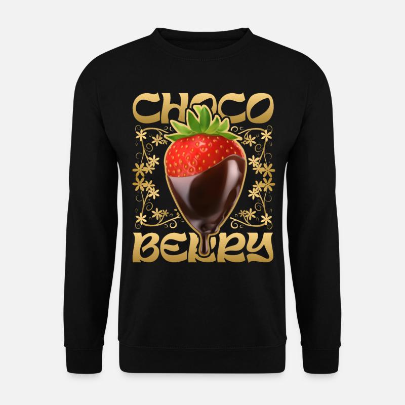Strawberry with chocolate - Unisex Sweatshirt - black