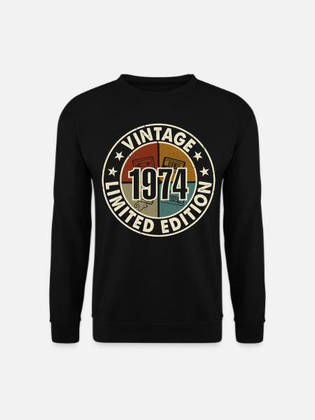50. Geburtstag 1974 Jahrgang Vintage - Unisex Pullover - Schwarz