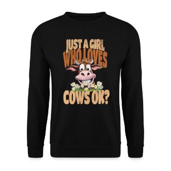 cow cows farmer agriculture farmer - Unisex Sweatshirt - black - Front - Alina (178cm) & Michal (187cm)