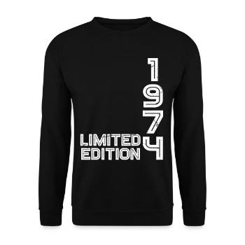 50th birthday 1974 year of birth - Unisex Sweatshirt - black - Front - Alina (178cm) & Michal (187cm)