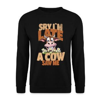 vache vaches agriculteur agriculture agriculteur - Sweat-shirt Unisexe - noir - Devant - Alina (178cm) & Michal (187cm)