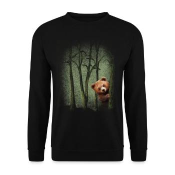 Forest animals Bear in the forest Experience nature Environmental protection - Unisex Sweatshirt - black - Front - Alina (178cm) & Michal (187cm)