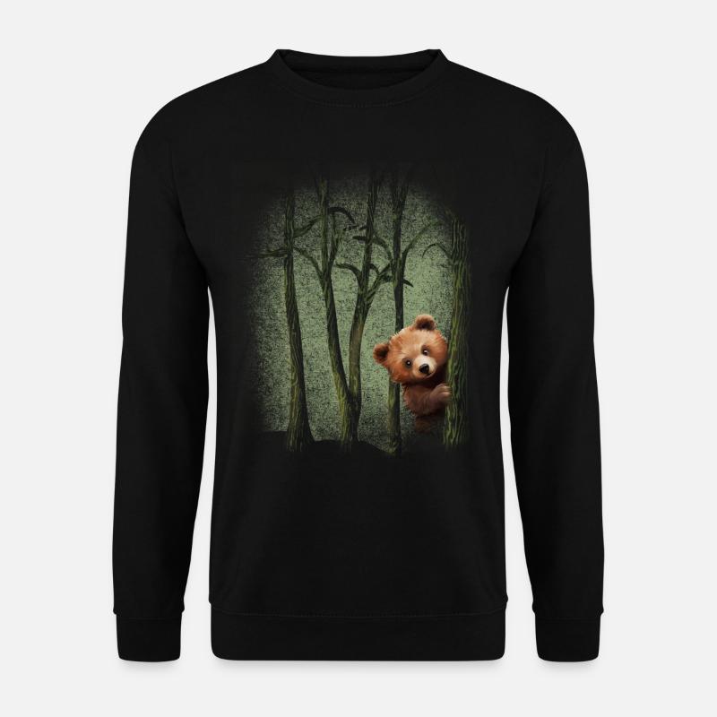 Waldtiere Bär im Wald Natur erleben Umweltschutz - Unisex Pullover - Schwarz
