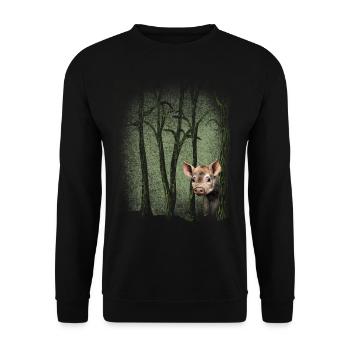 Wildtiere Wildschwein Frischling Umweltschutz - Unisex Pullover - Schwarz - Vorne - Alina (178cm) & Michal (187cm)