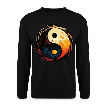 Yin Yang - Unisex Pullover - Schwarz - Vorne - Alina (178cm) & Michal (187cm)