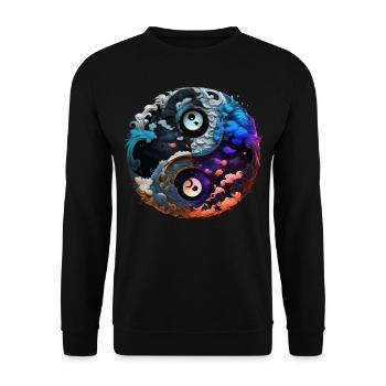 Yin Yang - Unisex Pullover - Schwarz - Vorne - Alina (178cm) & Michal (187cm)