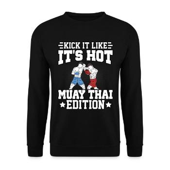 Frappez-le comme si c’était chaud Muay Thai Edition - Sweat-shirt Unisexe - noir - Devant - Alina (178cm) & Michal (187cm)