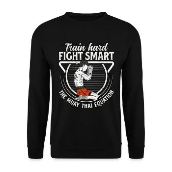 Entraînez-vous durement, combattez intelligemment, le Muay Thai : l’équation - Sweat-shirt Unisexe - noir - Devant - Alina (178cm) & Michal (187cm)