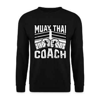 Entraîneur de Muay Thai - Sweat-shirt Unisexe - noir - Devant - Alina (178cm) & Michal (187cm)
