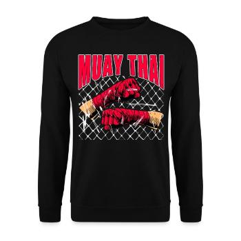 Muay Thai - Unisex Sweatshirt - black - Front - Alina (178cm) & Michal (187cm)
