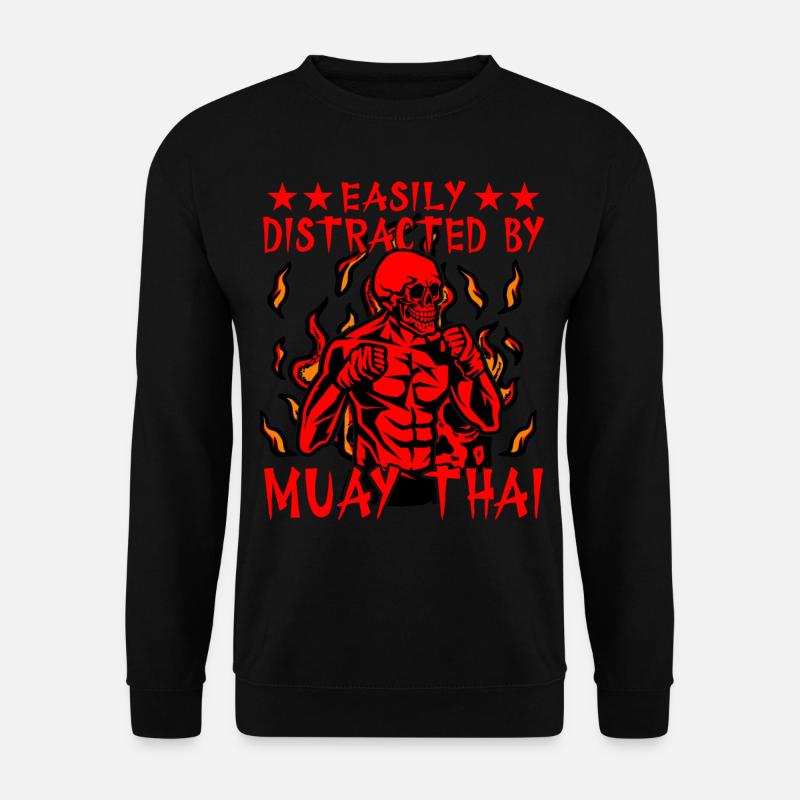 Easily distracted by Muay Thai - Unisex Sweatshirt - black
