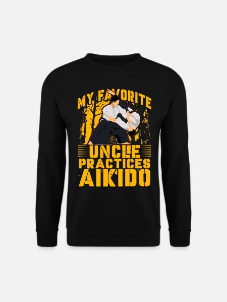 Mein Lieblingsonkel trainiert Aikido - Unisex Pullover - Schwarz