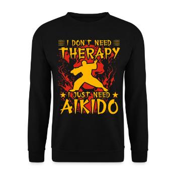 Ich brauche keine Therapie, ich brauche nur Aikido - Unisex Pullover - Schwarz - Vorne - Alina (178cm) & Michal (187cm)