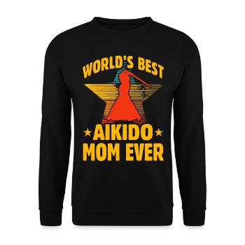 Die weltbeste Aikido-Mama aller Zeiten - Unisex Pullover - Schwarz - Vorne - Alina (178cm) & Michal (187cm)
