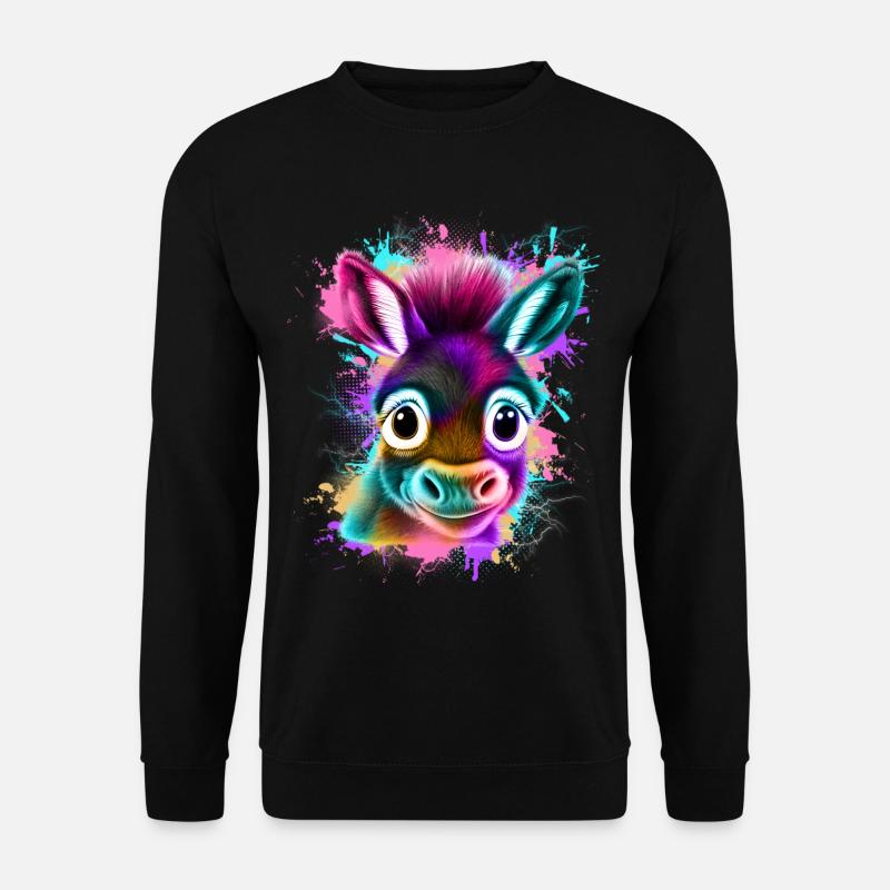 Esel Graffiti Bunt - Unisex Pullover - Schwarz