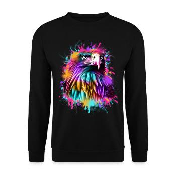 Eagle Graffiti Colorful - Unisex Sweatshirt - black - Front - Alina (178cm) & Michal (187cm)