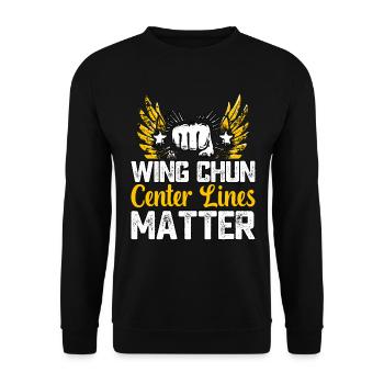 Wing Chun center lines matter - Unisex Sweatshirt - black - Front - Alina (178cm) & Michal (187cm)
