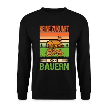Keine Zukunft Ohne Bauern Landwirt Demo Bauerndemo - Unisex Pullover - Schwarz - Vorne - Alina (178cm) & Michal (187cm)
