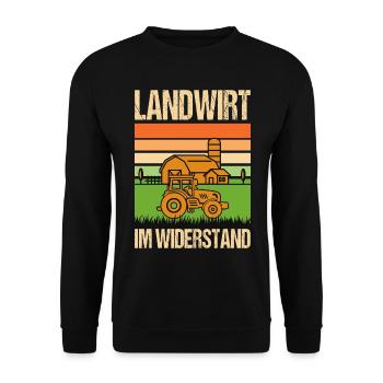 Bauerndemo Bauern Protest Landwirt Im Widerstand - Unisex Pullover - Schwarz - Vorne - Alina (178cm) & Michal (187cm)