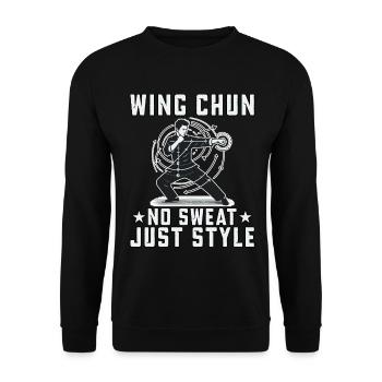 Wing Chun no sweat just style - Unisex Sweatshirt - black - Front - Alina (178cm) & Michal (187cm)