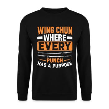 Wing Chun, wo jeder Schlag einen Zweck hat - Unisex Pullover - Schwarz - Vorne - Alina (178cm) & Michal (187cm)