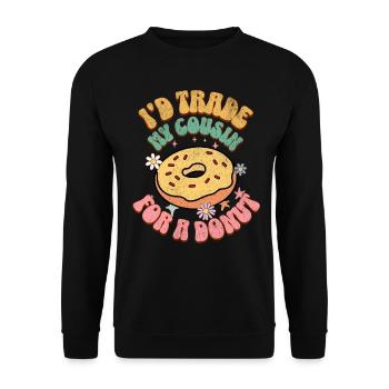Doughnut - Unisex Sweatshirt - black - Front - Alina (178cm) & Michal (187cm)