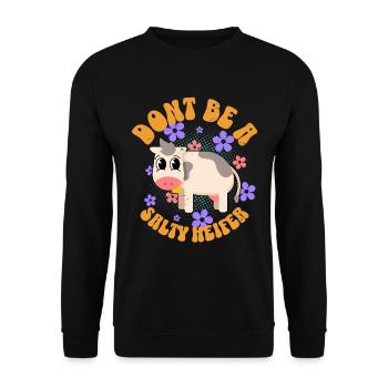 Cow Cows - Unisex Sweatshirt - black - Front - Alina (178cm) & Michal (187cm)