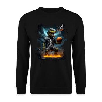 Basketball T Rex - Unisex Sweatshirt - black - Front - Alina (178cm) & Michal (187cm)