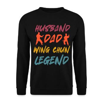 Ehemann Papa Wing Chun Legende - Unisex Pullover - Schwarz - Vorne - Alina (178cm) & Michal (187cm)