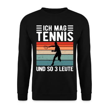 Tennis Joueur de tennis Court de tennis rétro - Sweat-shirt Unisexe - noir - Devant - Alina (178cm) & Michal (187cm)