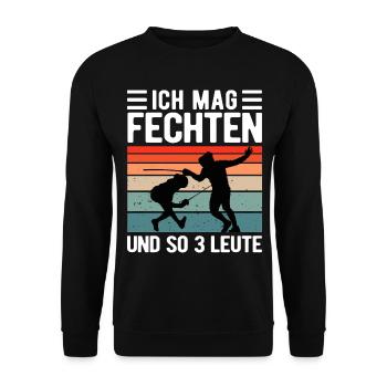 Fencing Funny Fencer Saying - Unisex Sweatshirt - black - Front - Alina (178cm) & Michal (187cm)
