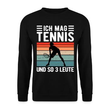 tennis joueur de tennis drôle tennis dicton rétro - Sweat-shirt Unisexe - noir - Devant - Alina (178cm) & Michal (187cm)