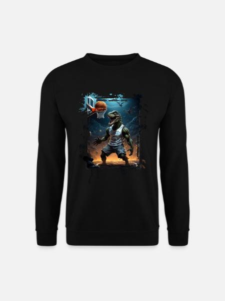 Basketball T Rex Dinosaurier Graffiti Splash - Unisex Pullover - Schwarz