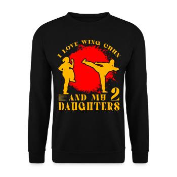 J’adore le Wing chun et mes 2 filles - Sweat-shirt Unisexe - noir - Devant - Alina (178cm) & Michal (187cm)