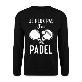 Je Peux Pas J'ai Padel - Sweat-shirt Unisexe - noir - Devant - Alina (178cm) & Michal (187cm)